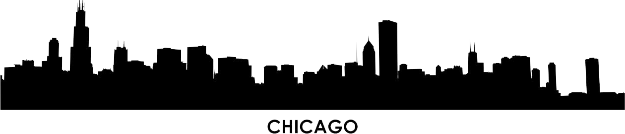Chicago Skyline - Chicago Skyline Silhouette (1260x270), Png Download