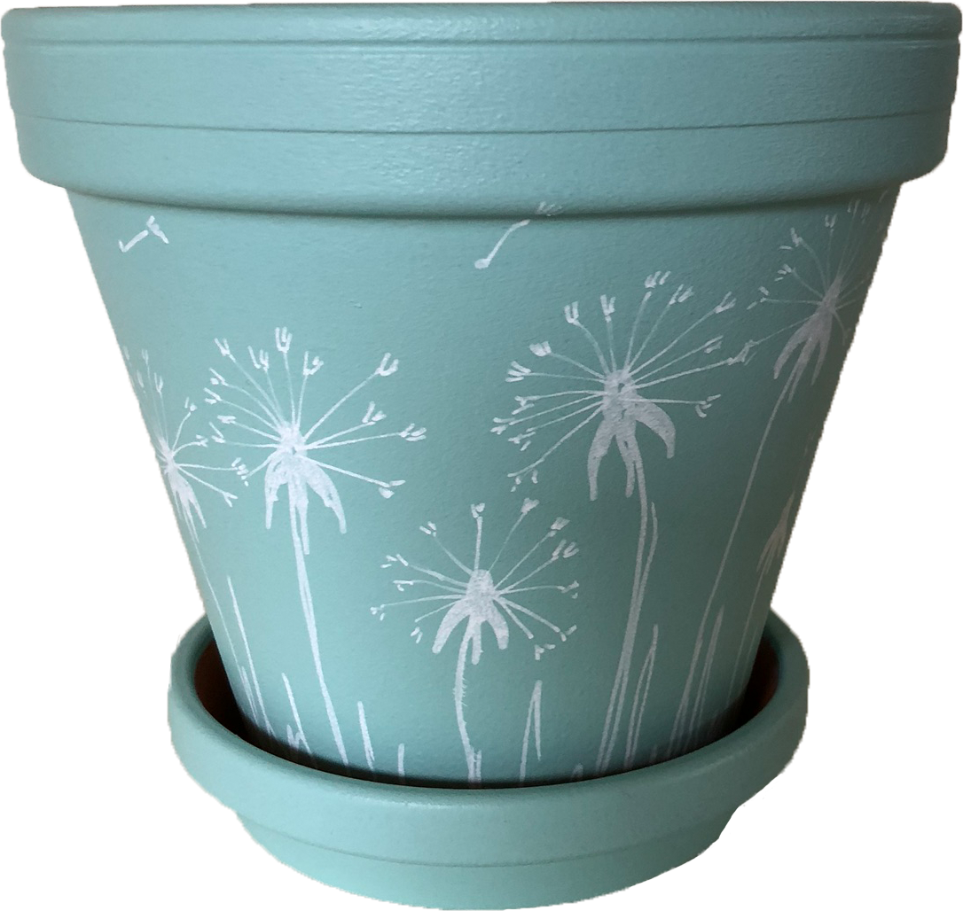Dandelion Pot In Sea, Part Of The Whimsical Collection - Flowerpot (1086x1028), Png Download