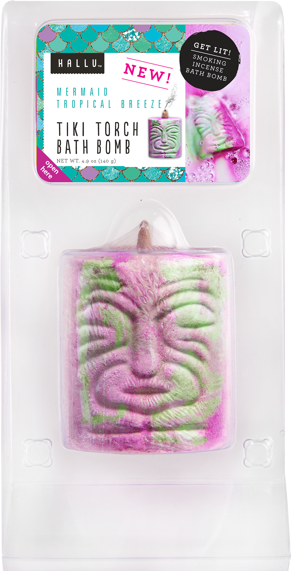 Hallu Mermaid Tiki Torch Bath Bomb & Incense, Tropical - Earrings (2000x2000), Png Download