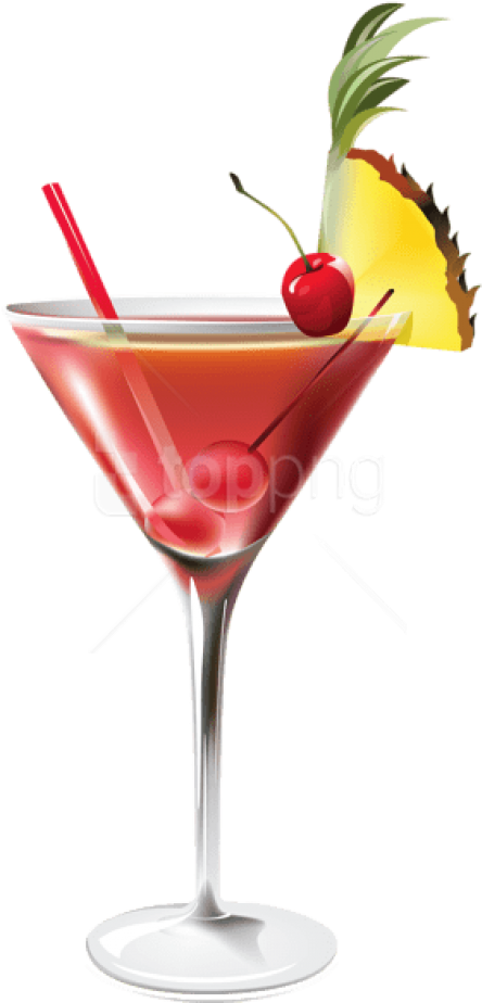 Free Png Download Cocktail With Pineapplepicture Png - Cocktail Bar Clip Art (480x951), Png Download