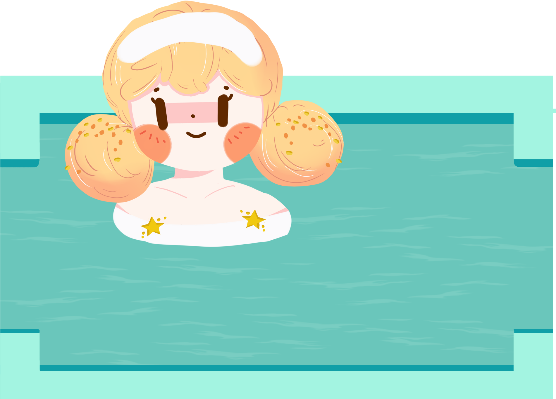 Fresh Hand Painted Hot Springs Girls Png And Psd - Design (2000x2000), Png Download