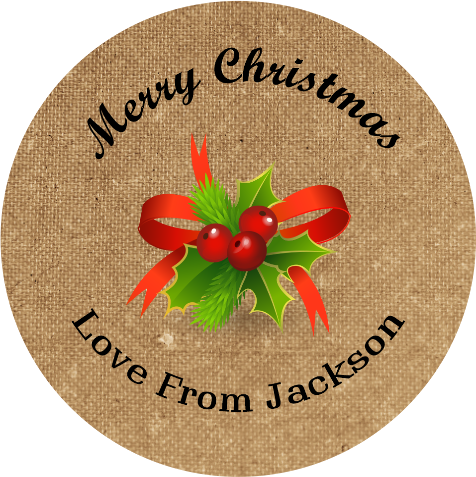 5 Of 8 Personalised Christmas Stickers Name Labels - Christmas (1120x1062), Png Download