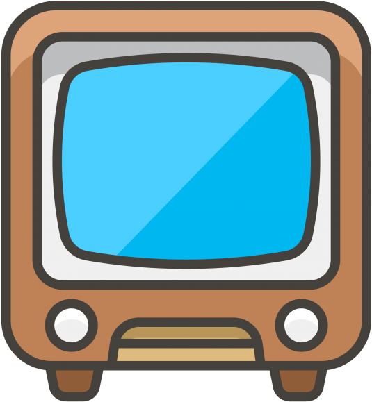 Old Television Emoji Icon - Television Set (866x650), Png Download