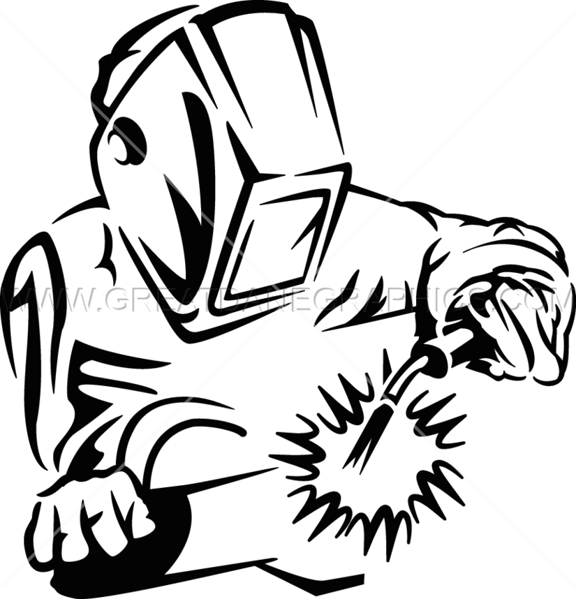 Welding Clipart Weld - Black And White Welder (825x858), Png Download