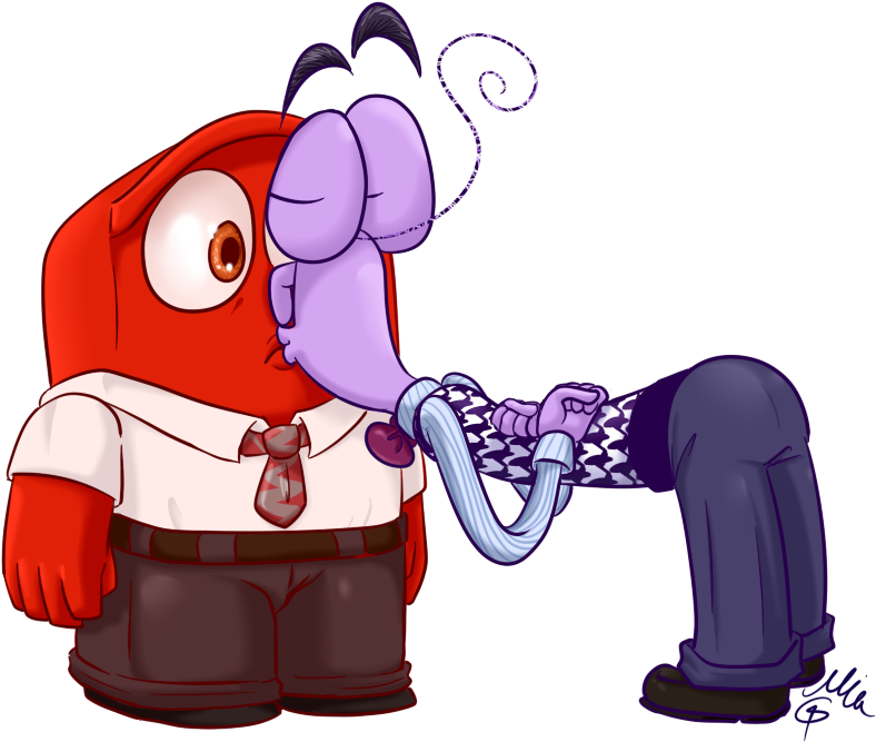 Down To Kiss - Inside Out Fear Kiss (788x667), Png Download