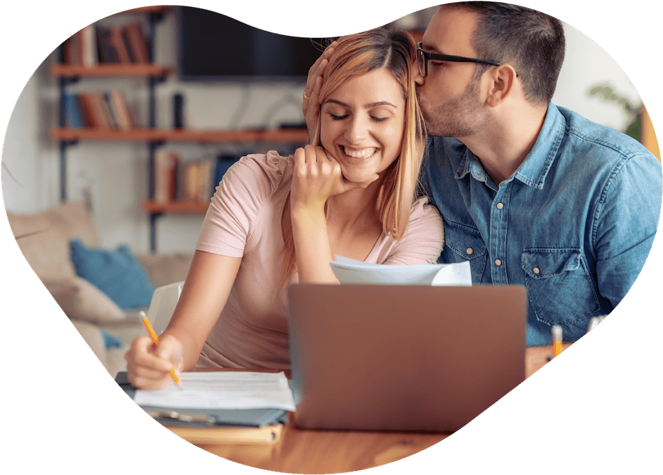 Happy Couple Bills - Laptop (1000x732), Png Download