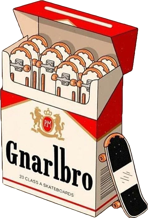 #gnarly #cigarettes #marlboro #skate #freetoedit - Cigarette Pack Of Skateboards (476x701), Png Download