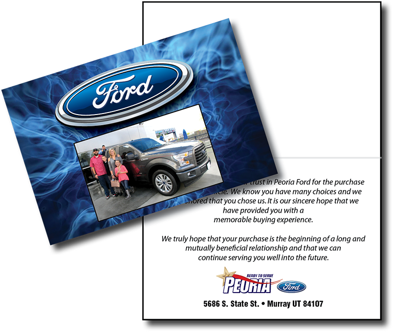 Customized / Personalized Thank You Cards - Ford Motor Company (768x649), Png Download