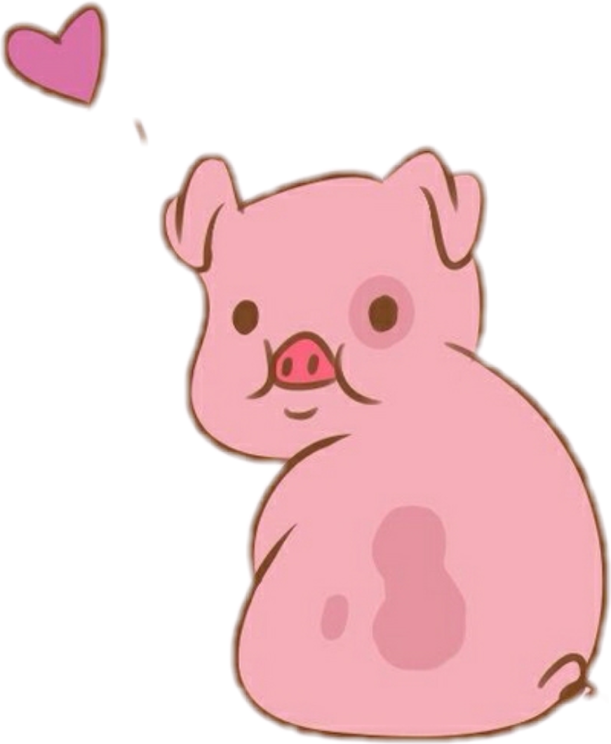 #pig #pink #cute #kawai #cool #grunge #tumblr - Patto De Gravity Falls (871x1061), Png Download