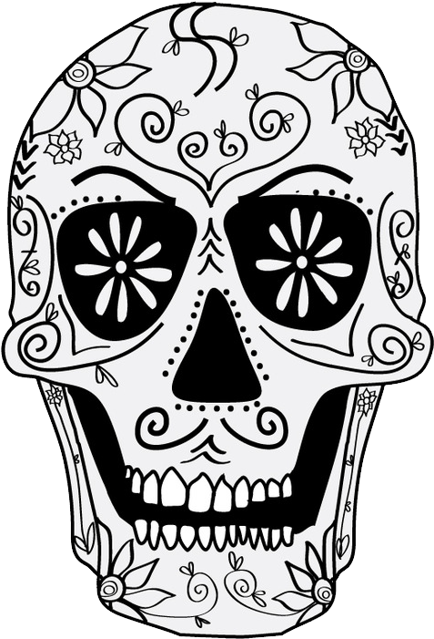 Skull - Day Of The Dead Skull (500x722), Png Download