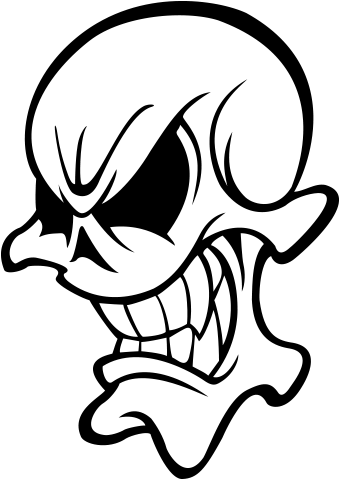 Sketching Drawing Skull Banner Black And White Library - Skull Cartoon Drawings (500x500), Png Download