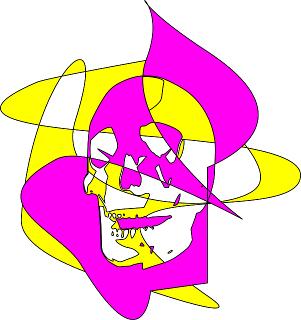 Head, Drawing, Skull, Death, Mort, Abstract, Artistic - Drawing (602x640), Png Download