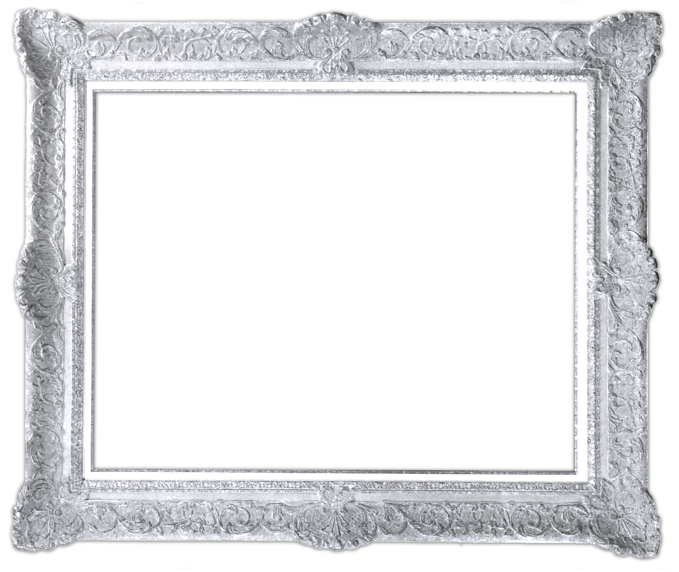 Silver Frames Png - Gold Frame (2365x1957), Png Download