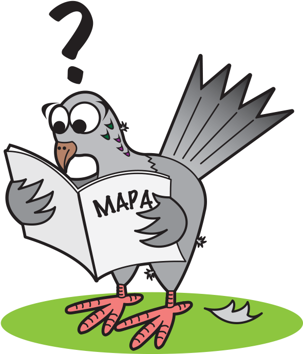 Paloma De Historieta Que Mira Un Mapa - Pigeon With Map (600x689), Png Download