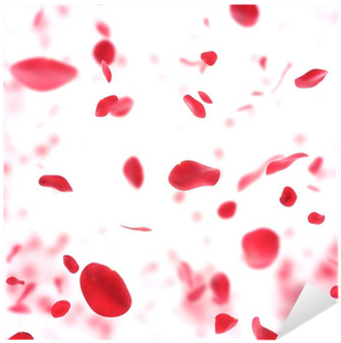 Valentine Background With Falling Red Rose Petals Sticker - Falling Rose Petals Pngs (400x400), Png Download