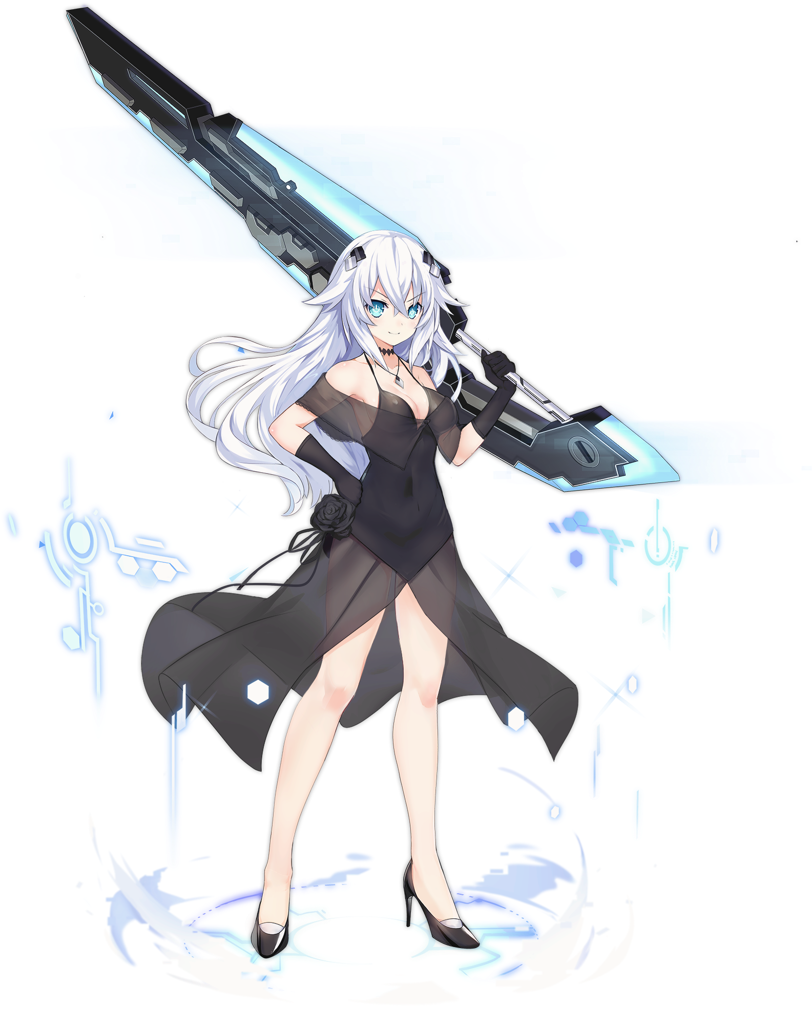 Azurlane-black Heart Dress - Hyperdimension Neptunia (1728x2048), Png Download