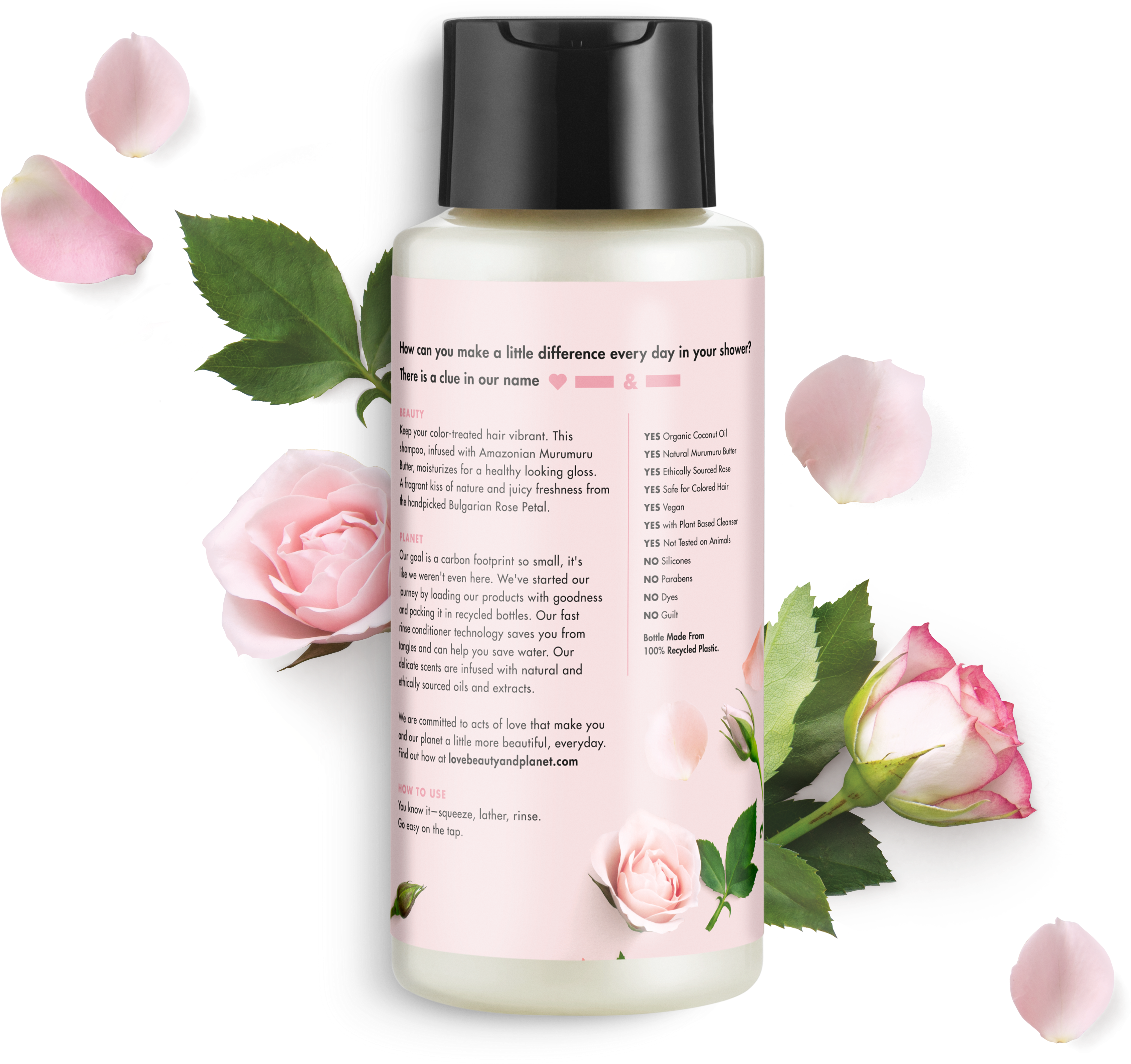 Love Beauty And Planet Murumuru Butter & Rose Shampoo (5000x5000), Png Download