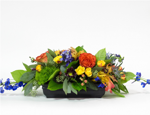 Brightly Fall Centerpiece - Boulder City Florist (480x480), Png Download