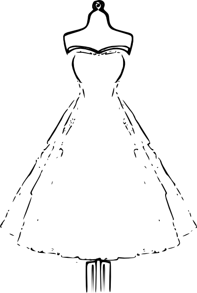 Colouring Pages Fashion Dresses (402x599), Png Download