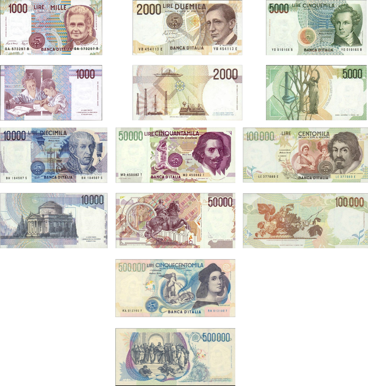 Italian Lira Banknotes - Lira Banknotes (1418x1488), Png Download