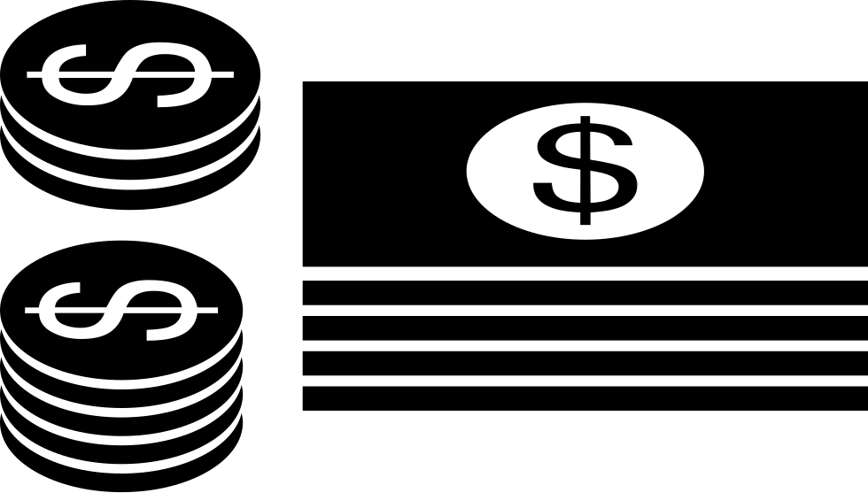 Stack Of Dollar Bills And Coins Comments - Icon (980x557), Png Download