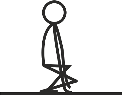 Figura De Palo Agachandose - Stick Man Crouching (400x400), Png Download