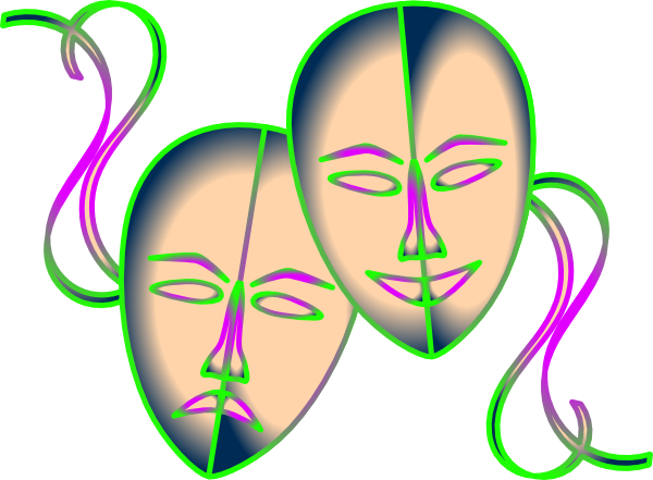 Theatre Masks P (600x441), Png Download