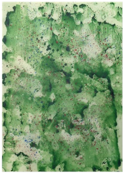 Watercolor Green Background With Red Spray - Watercolor Painting (400x400), Png Download