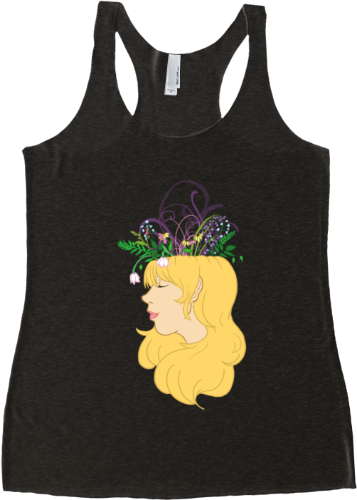 Flower Crown Racerback Tank Top - Active Tank (852x762), Png Download
