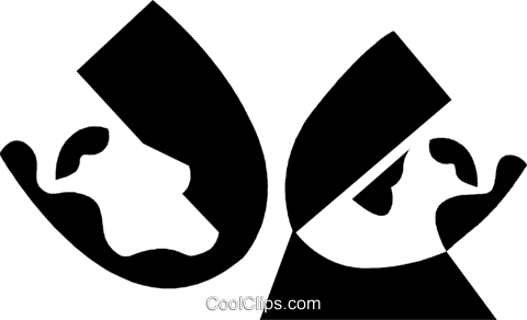 Comedy/drama Masks Royalty Free Vector Clip Art Illustration - Clip Art (480x292), Png Download