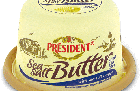 Président Sea Salt Butter With Sea Salt Crystals 250g (500x315), Png Download