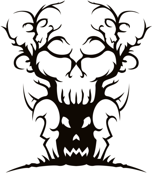 Scary Spooky Tree Png Clipart Image - Spooky Halloween Clip Art (530x600), Png Download