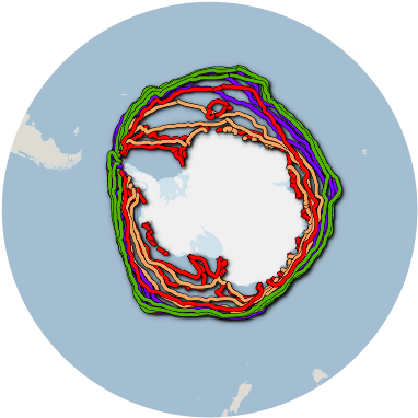 Median Sea Ice Extent 1981-2010 Nsidc, - Circle (393x393), Png Download