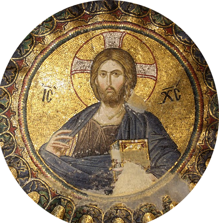 Cristo Pantocrator, Mosaico Que Se Encuentra En La - Chora Church (442x450), Png Download