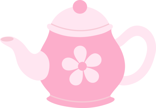 Pink Teapot With Flower - Pink Tea Pot Clip Art (550x380), Png Download