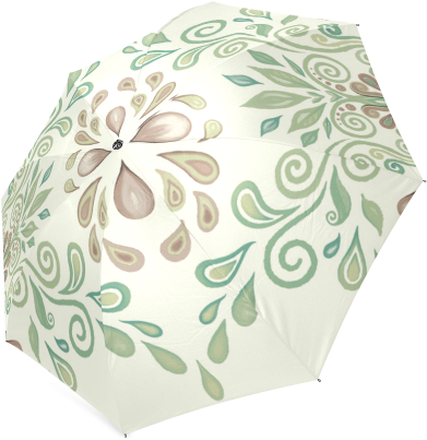 Green Watercolor Ornaments Foldable Umbrella - Lampshade (500x500), Png Download
