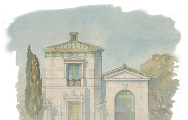 Architectural Drawing Watercolor - Michael G Imber I Architects (600x391), Png Download