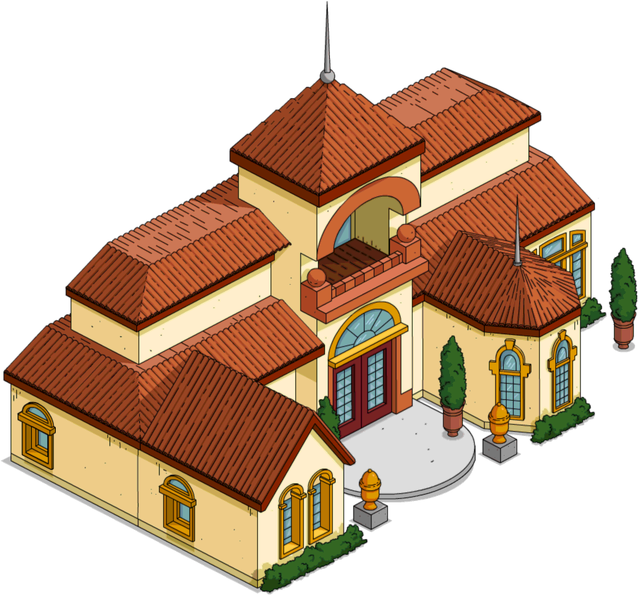 Krusty's Mansion Tapped Out - Simpsons Krusty Mansion (903x842), Png Download