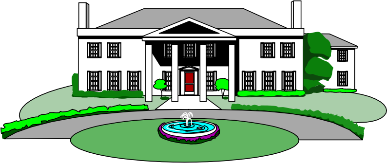 Svg Transparent Library Clipart - Mansion Clipart Png (794x335), Png Download