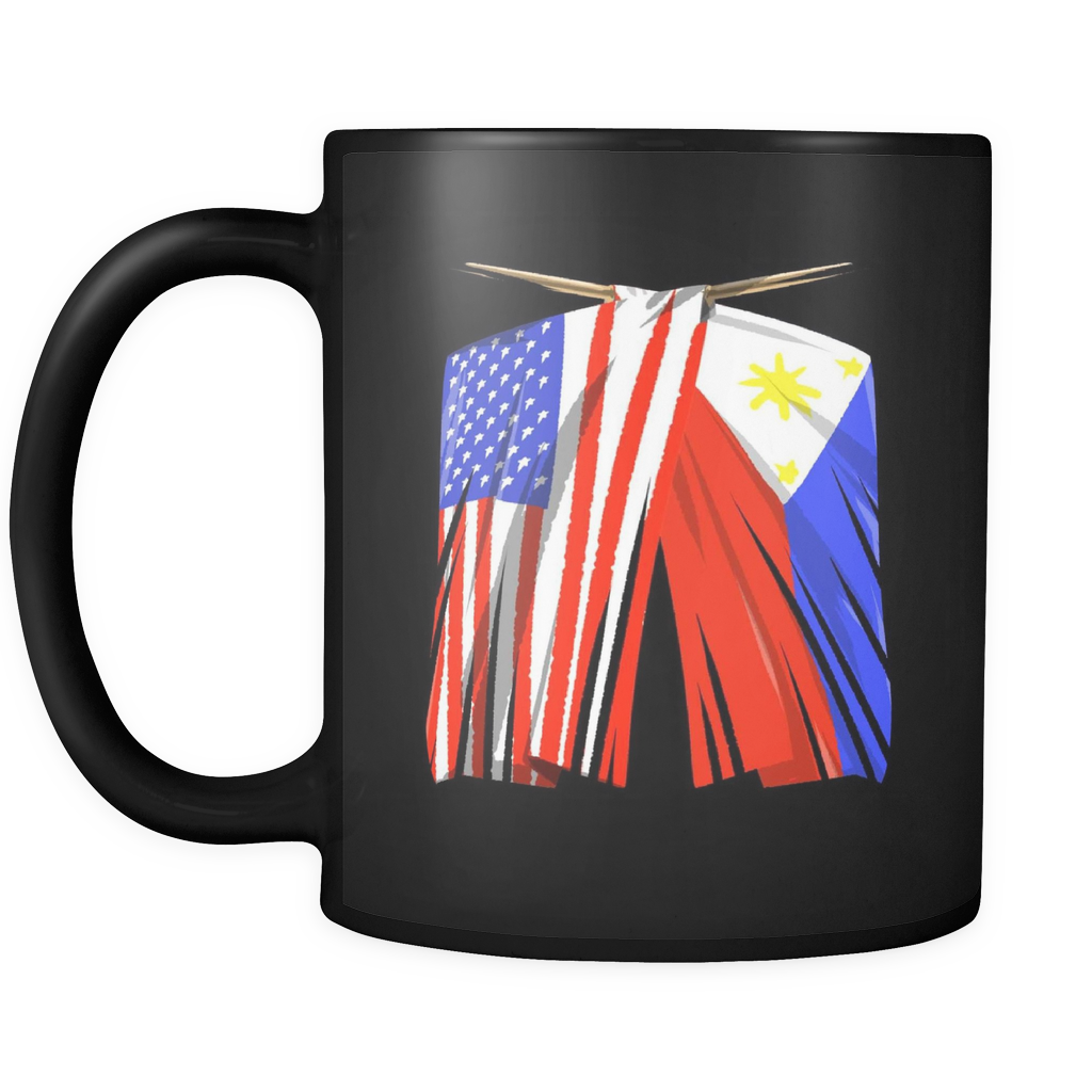 Philippines Flag Mug Filipino American Flag Black Mug - Never Stand Between A Nana And Her Grandkids (400x400), Png Download