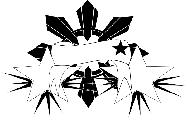 Filipino Design Black And White (600x382), Png Download