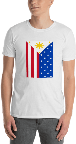 Fil Am Smaller Flag Short Sleeve Unisex T Shirt - Jørgen Leth T Shirt (600x600), Png Download