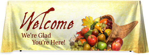 Tt087 Welcome Cornucopia - Cornucopia Die Cut Thanksgiving Card (576x264), Png Download