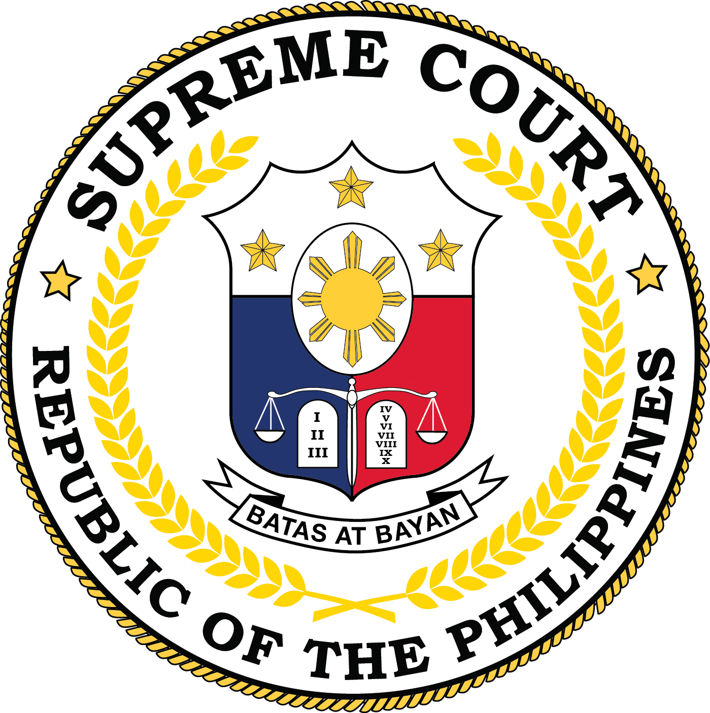 History - Supreme Court Of The Philippines Seal (1399x1406), Png Download