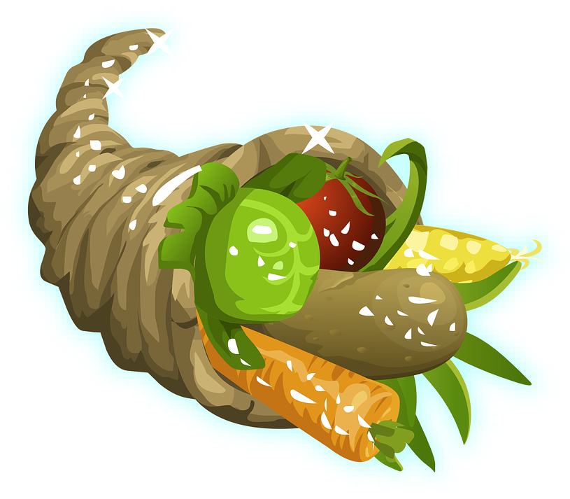 Horn Of Plenty Thanksgiving - Cuerno De La Abundancia Png (829x720), Png Download