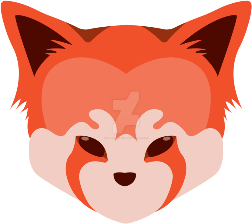 Red Panda Logo By Carocollins - Red Panda Face Cartoon (894x894), Png Download
