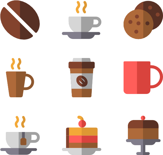 Hot Coffee Paper - Coffee Shop Flat Icon (600x564), Png Download
