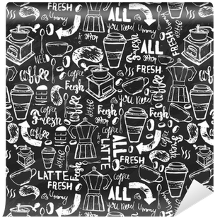 Seamless Hand-drawn Coffee Seamless Pattern - House (400x400), Png Download