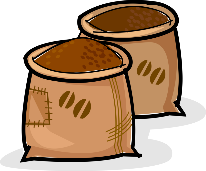 Sacks Of Coffee Beans Royalty Free Vector Clip Art - Coffee (480x400), Png Download