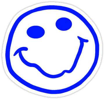 Blue Smiley Face Png Clipart Panda Free Images Clipart - Nirvana Smiley Face Black And White (375x360), Png Download